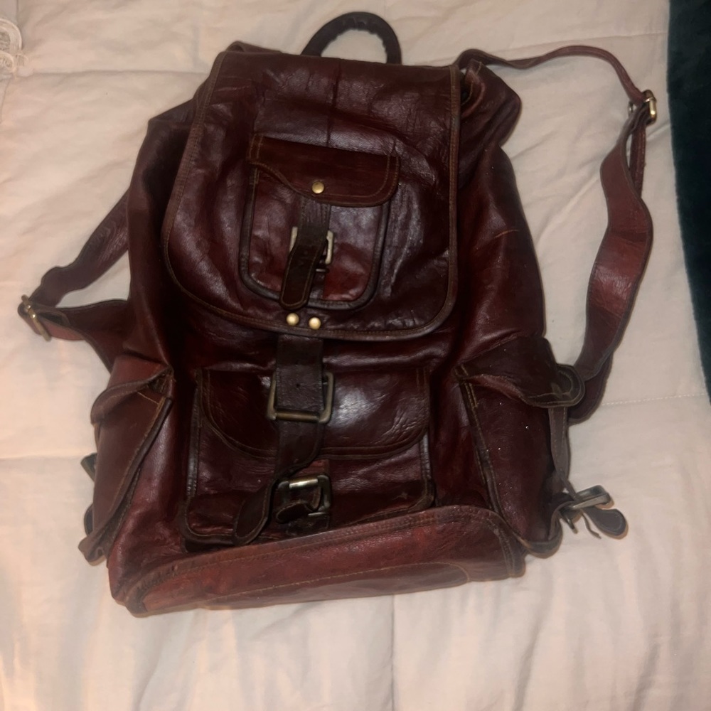 Vintage Leather Bookbag